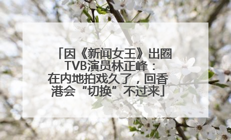因《新闻女王》出圈 TVB演员林正峰：在内地拍戏久了，回香港会“切换”不过来