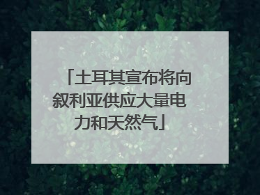 土耳其宣布将向叙利亚供应大量电力和天然气