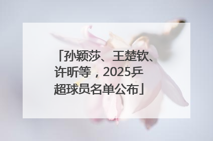 孙颖莎、王楚钦、许昕等，2025乒超球员名单公布