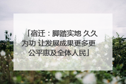 宿迁：脚踏实地 久久为功 让发展成果更多更公平惠及全体人民