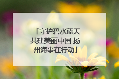 守护碧水蓝天 共建美丽中国 扬州海事在行动