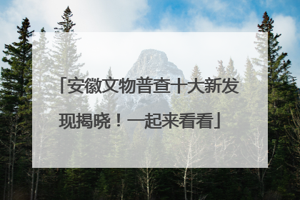 安徽文物普查十大新发现揭晓！一起来看看