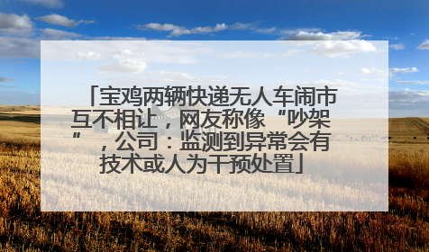 宝鸡两辆快递无人车闹市互不相让，网友称像“吵架”，公司：监测到异常会有技术或人为干预处置