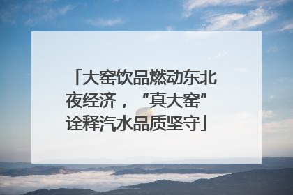 大窑饮品燃动东北夜经济，“真大窑”诠释汽水品质坚守