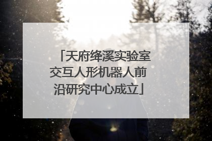 天府绛溪实验室交互人形机器人前沿研究中心成立