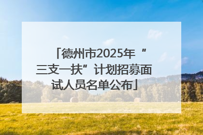 德州市2025年“三支一扶”计划招募面试人员名单公布