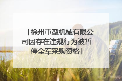 徐州重型机械有限公司因存在违规行为被暂停全军采购资格