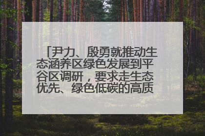 尹力、殷勇就推动生态涵养区绿色发展到平谷区调研，要求走生态优先、绿色低碳的高质量发展之路