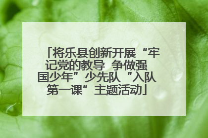 将乐县创新开展“牢记党的教导  争做强国少年”少先队“入队第一课”主题活动