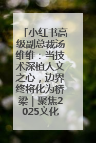 小红书高级副总裁汤维维：当技术深植人文之心，边界终将化为桥梁｜聚焦2025文化强国建设高峰论坛