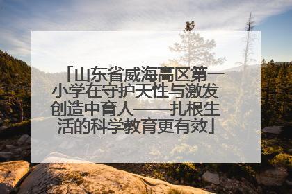 山东省威海高区第一小学在守护天性与激发创造中育人——扎根生活的科学教育更有效