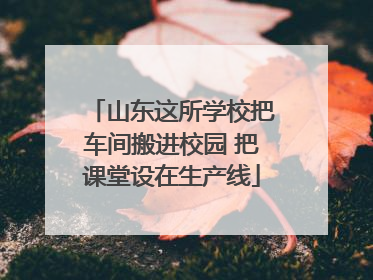 山东这所学校把车间搬进校园 把课堂设在生产线