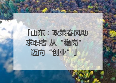 山东：政策春风助求职者 从“稳岗”迈向“创业”