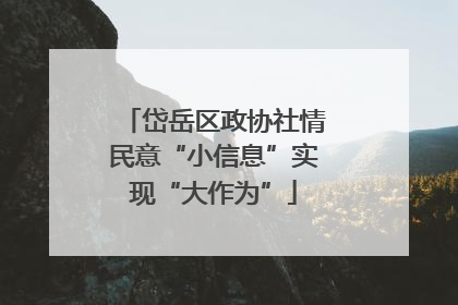 岱岳区政协社情民意“小信息”实现“大作为”