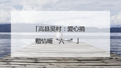 嵩县吴村：爱心捐赠情暖“六一”