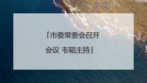 市委常委会召开会议 韦韬主持