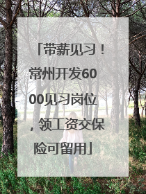 带薪见习！常州开发6000见习岗位，领工资交保险可留用