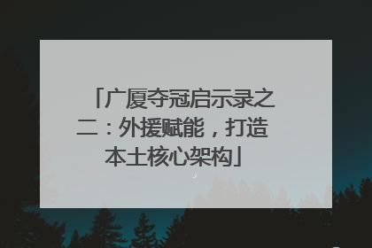 广厦夺冠启示录之二：外援赋能，打造本土核心架构