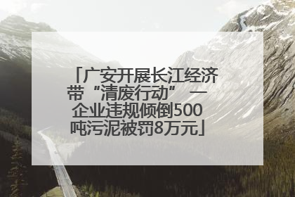 广安开展长江经济带“清废行动” 一企业违规倾倒500吨污泥被罚8万元