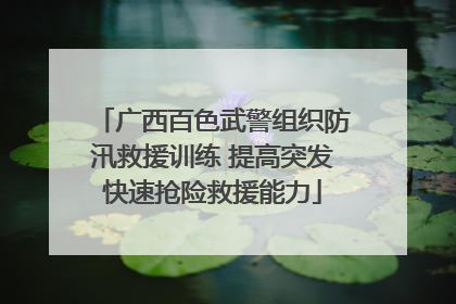 广西百色武警组织防汛救援训练 提高突发快速抢险救援能力