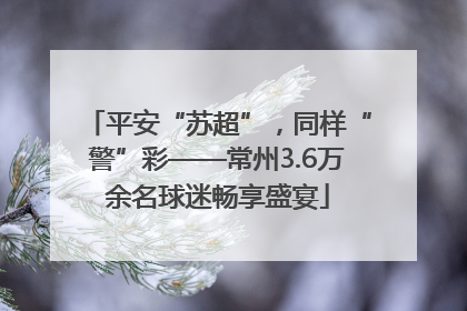 平安“苏超”，同样“警”彩——常州3.6万余名球迷畅享盛宴