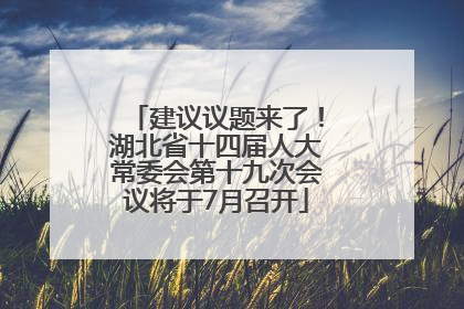 建议议题来了！湖北省十四届人大常委会第十九次会议将于7月召开