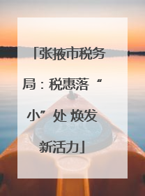 张掖市税务局：税惠落“小”处 焕发新活力
