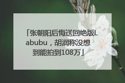 张朝阳后悔送回绝版Labubu，胡润称没想到能拍到108万
