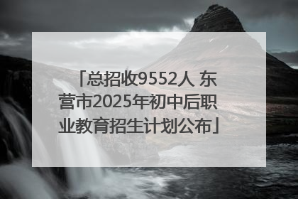 总招收9552人 东营市2025年初中后职业教育招生计划公布