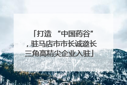 打造 “中国药谷”，驻马店市市长诚邀长三角高精尖企业入驻