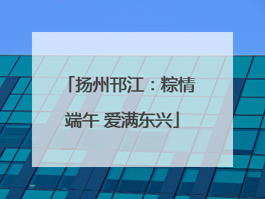 扬州邗江：粽情端午 爱满东兴