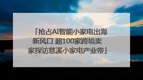 抢占AI智能小家电出海新风口 超100家跨境卖家探访慈溪小家电产业带