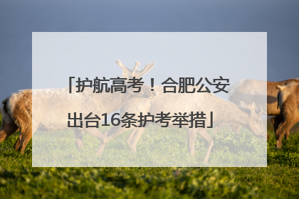 护航高考！合肥公安出台16条护考举措