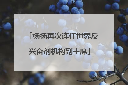 杨扬再次连任世界反兴奋剂机构副主席
