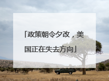 政策朝令夕改，美国正在失去方向