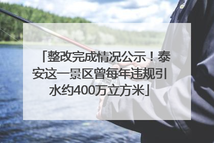 整改完成情况公示！泰安这一景区曾每年违规引水约400万立方米