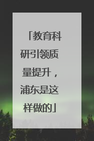 教育科研引领质量提升，浦东是这样做的