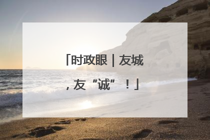时政眼｜友城，友“诚”！