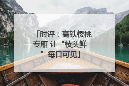 时评：高铁樱桃专厢 让“枝头鲜”每日可见