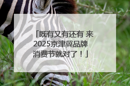既有又有还有 来2025京津冀品牌消费节就对了！