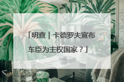 明查｜卡德罗夫宣布车臣为主权国家？
