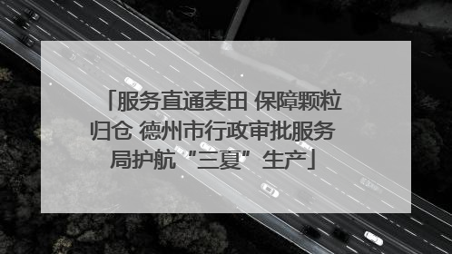 服务直通麦田 保障颗粒归仓 德州市行政审批服务局护航“三夏”生产