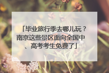 毕业旅行季去哪儿玩？南京这些景区面向全国中、高考考生免费了