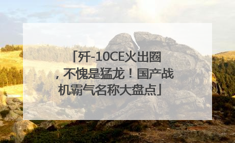 歼-10CE火出圈，不愧是猛龙！国产战机霸气名称大盘点