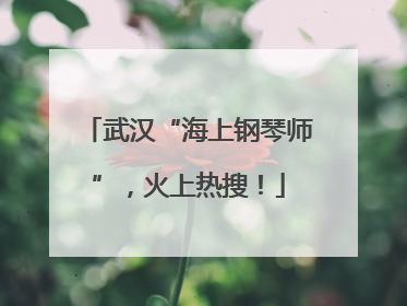 武汉“海上钢琴师”，火上热搜！