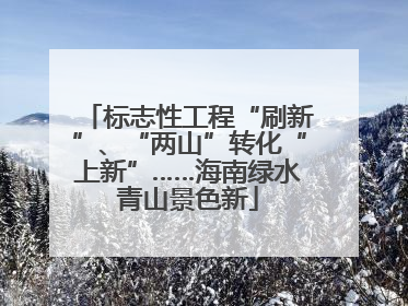 标志性工程“刷新”、“两山”转化“上新”……海南绿水青山景色新