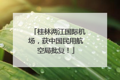 桂林两江国际机场，获中国民用航空局批复！