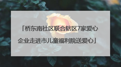 桥东南社区联合辖区7家爱心企业走进市儿童福利院送爱心