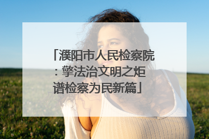 濮阳市人民检察院：擎法治文明之炬 谱检察为民新篇