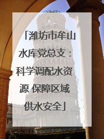 潍坊市牟山水库党总支：科学调配水资源 保障区域供水安全